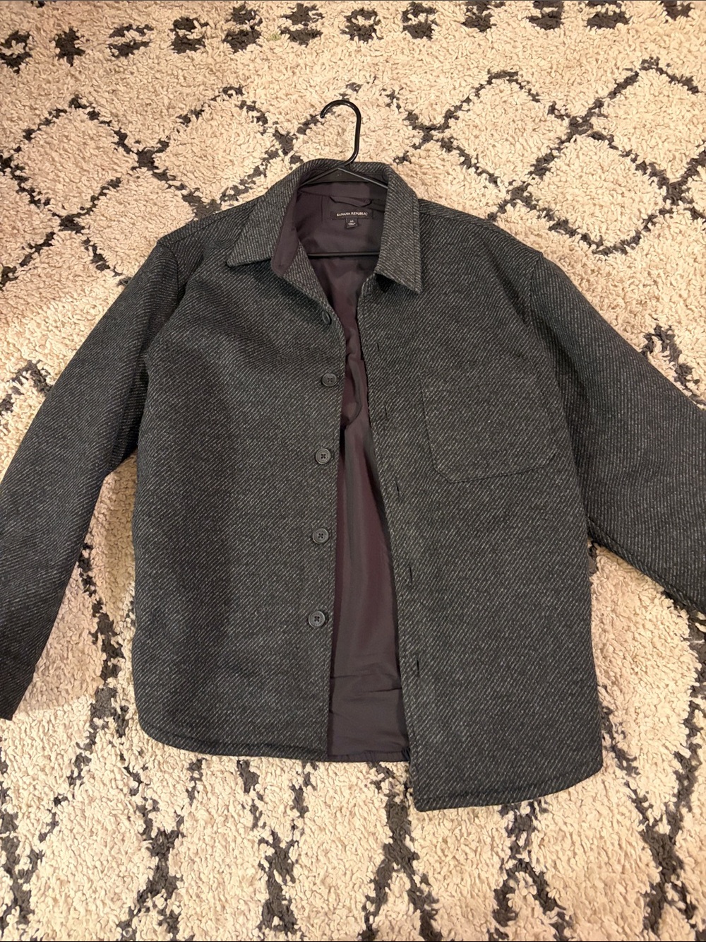 Banana Republic Charcoal Gray Lightweight Shirt Jacket